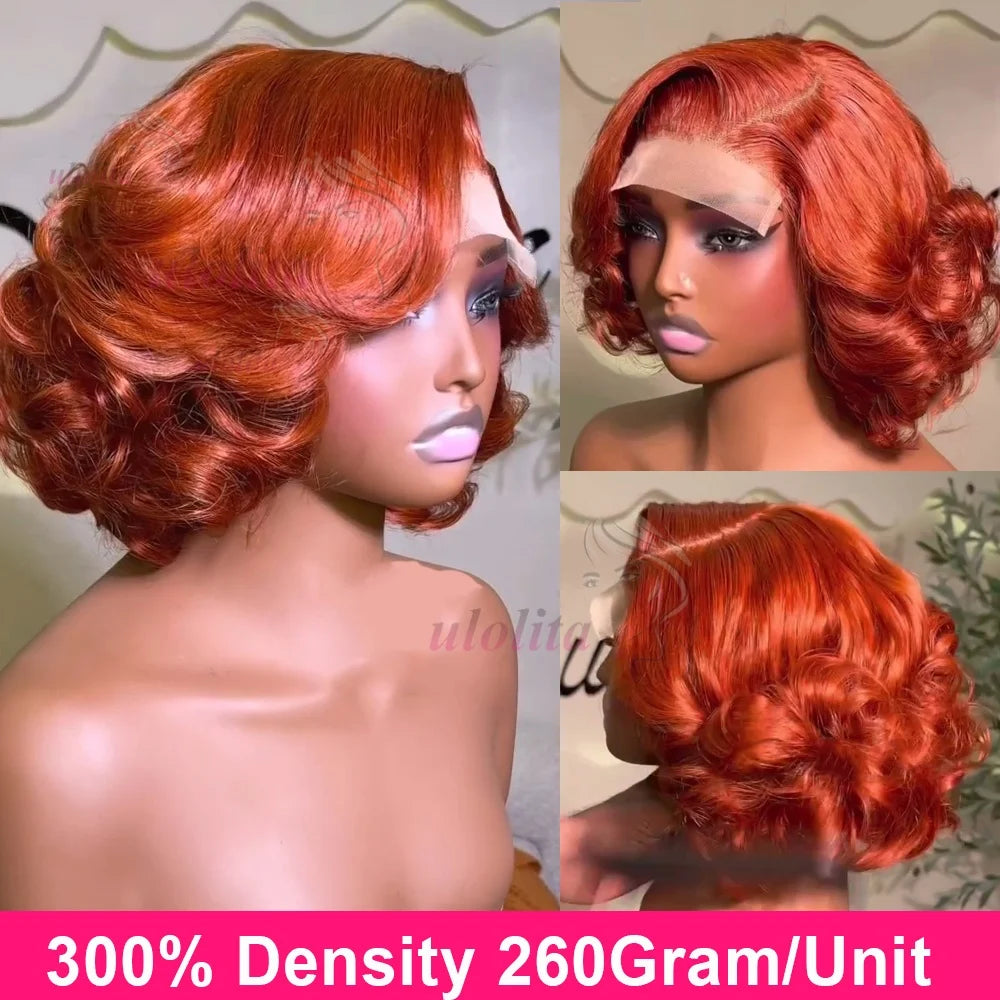 Loose Body Wave Ginger Orange Bob Unit