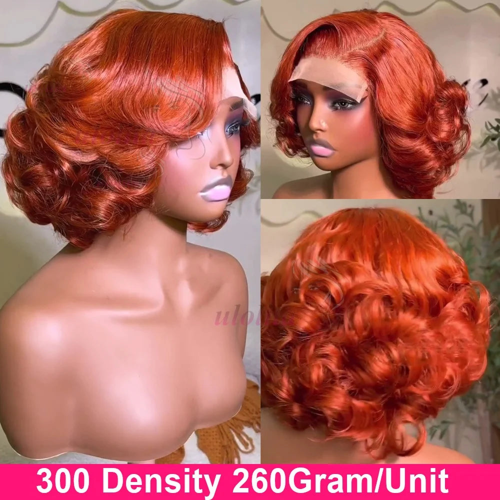 Loose Body Wave Ginger Orange Bob Unit