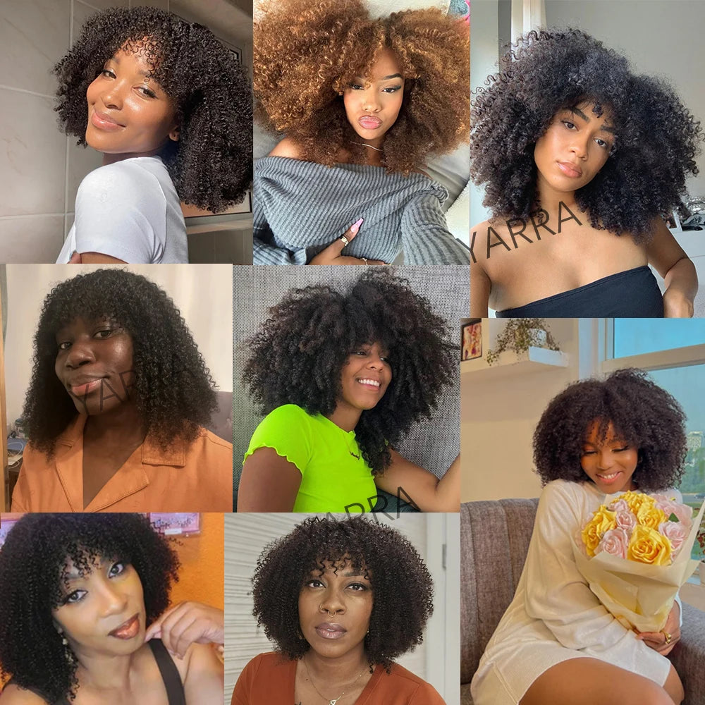 Afro Kinky Curly Unit with Bangs
