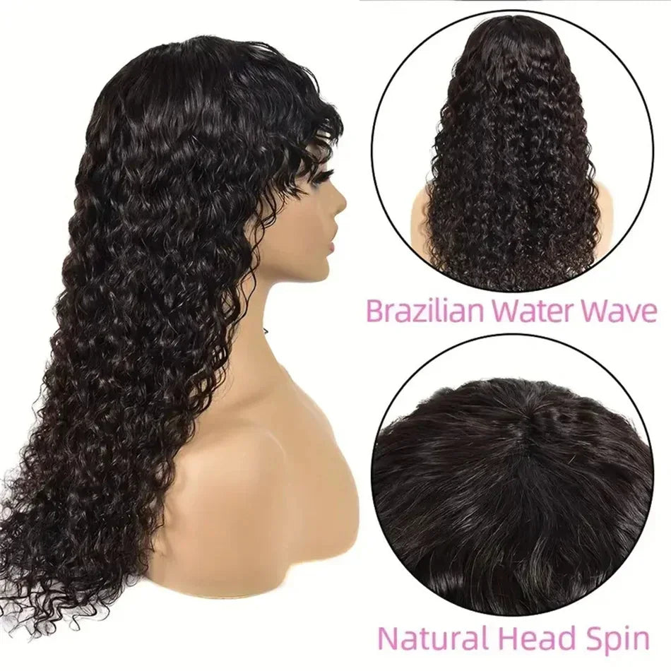 Natural Color Water Wave Unit with Bang
