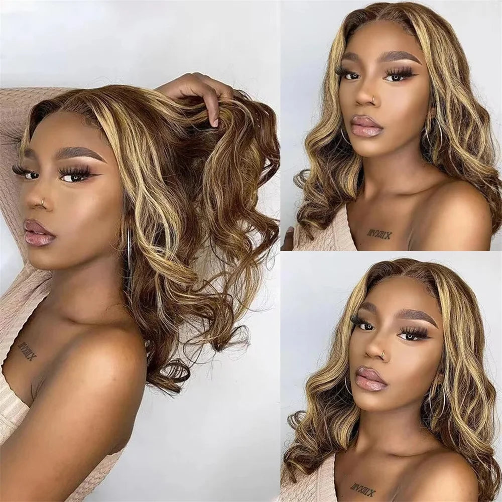 Blonde Highlight Body Wave Bob Unit