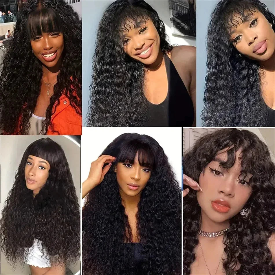 Natural Color Water Wave Unit with Bang