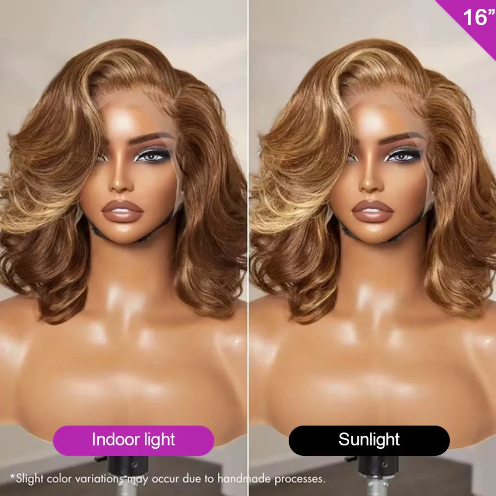 Blonde Highlight Body Wave Bob Unit