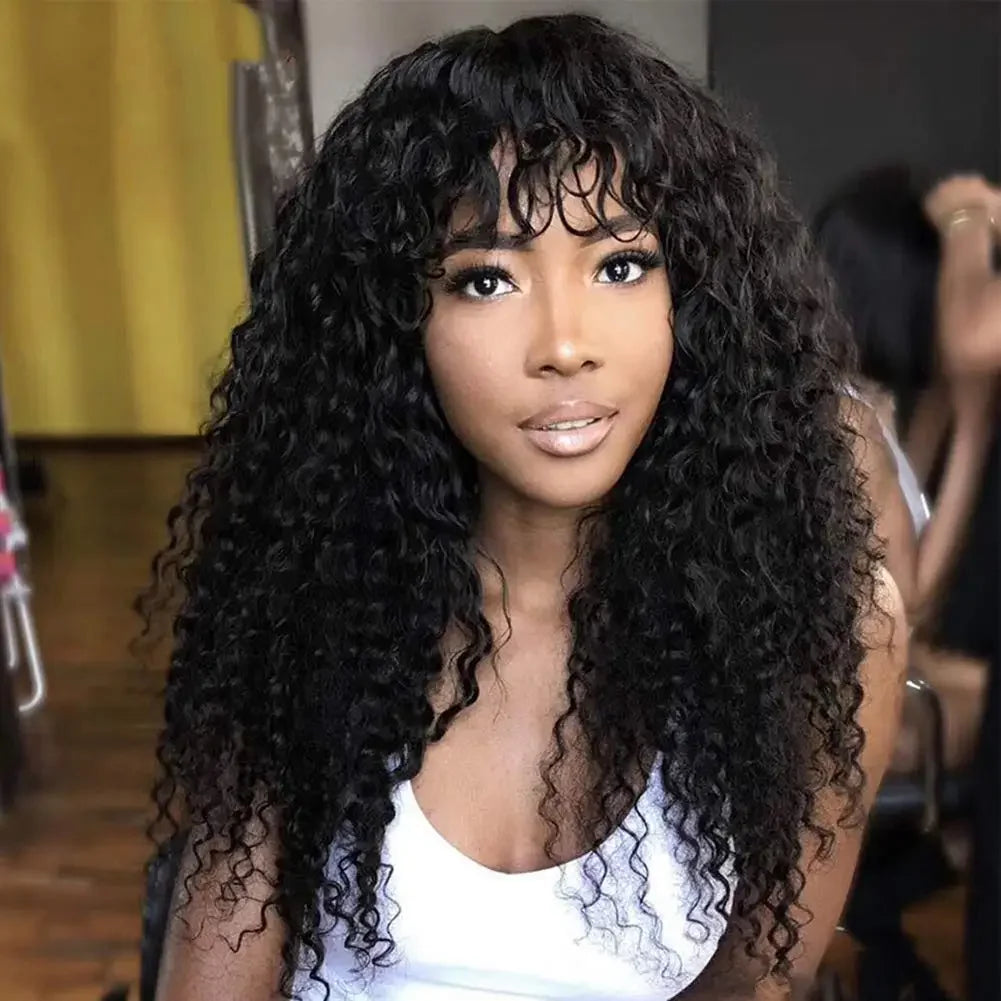 Natural Color Water Wave Unit with Bang