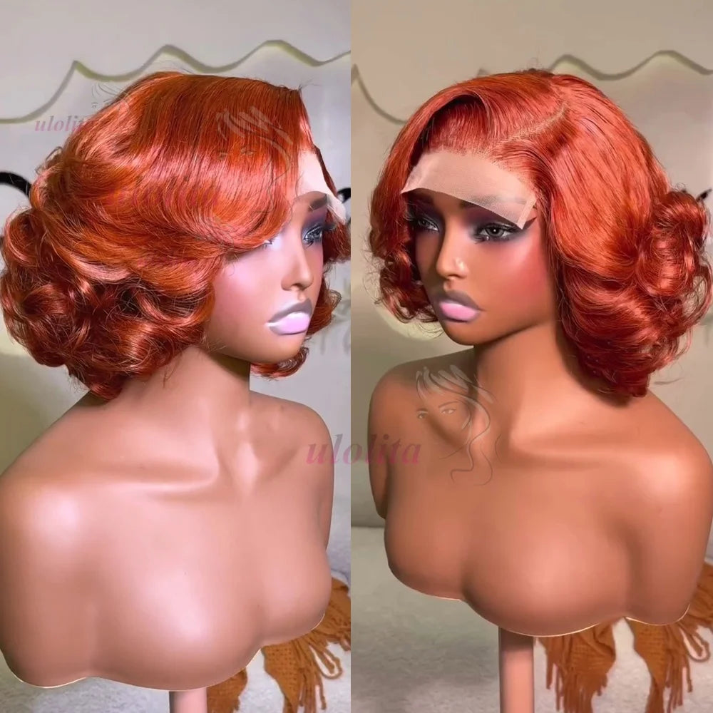 Loose Body Wave Ginger Orange Bob Unit