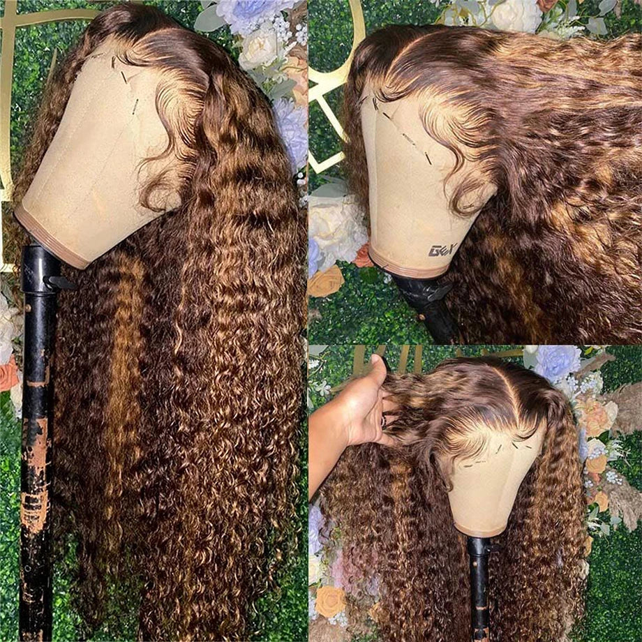 P4/27 (Brown) Blonde Highlight Ombre Water Wave Unit