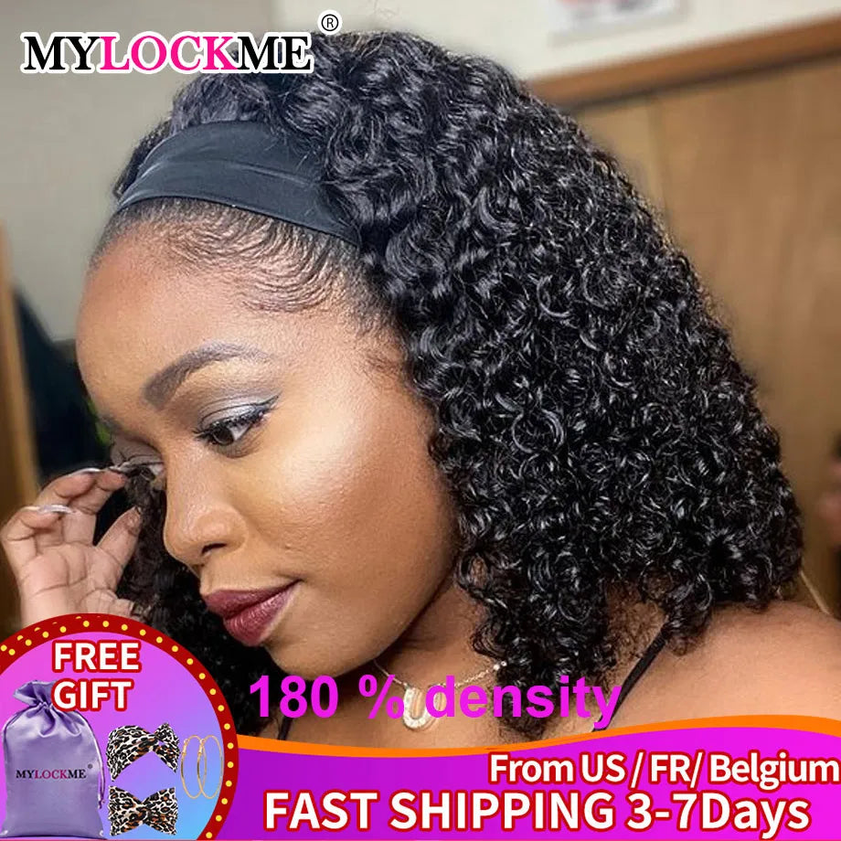 Kinky Curly Headband Wig