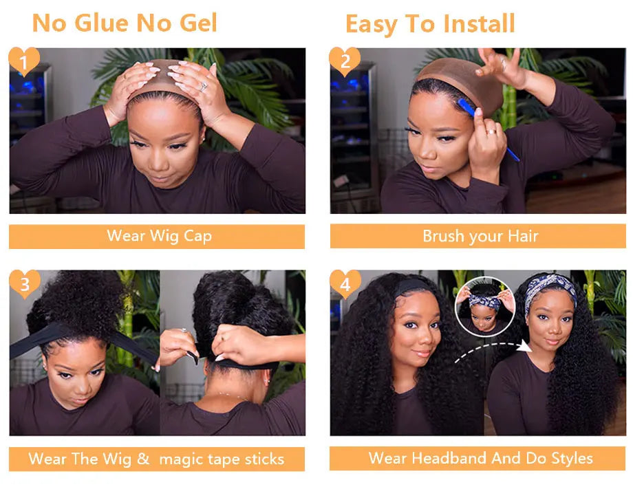 Afro Kinky Curly Headband Unit