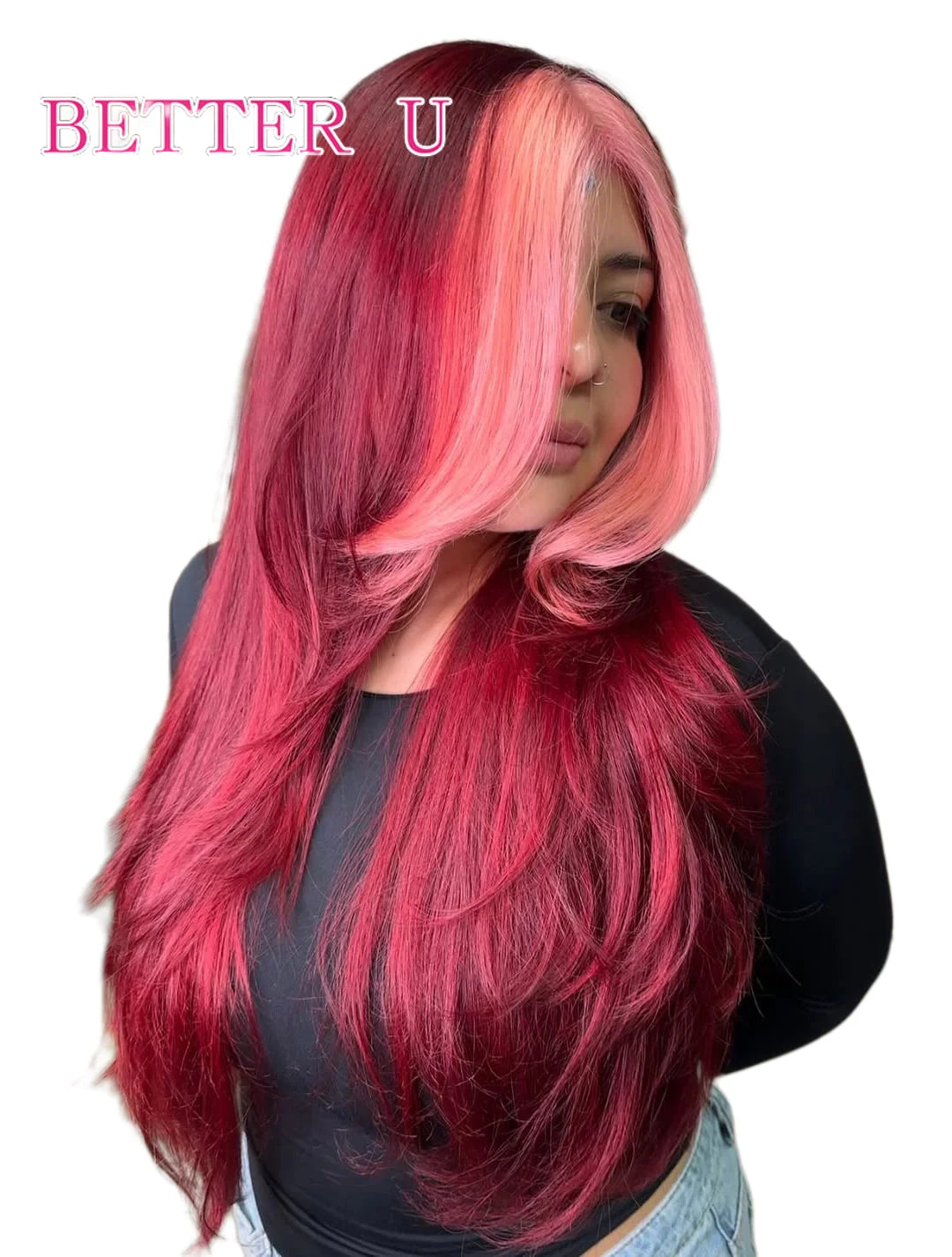 Pink Burgundy Straight Unit