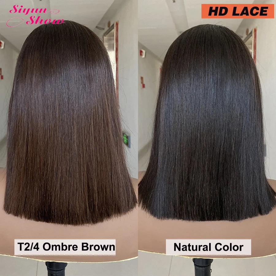 Raw Vietnamese Pre Plucked Ombre Brown Bone Straight Bob Unit