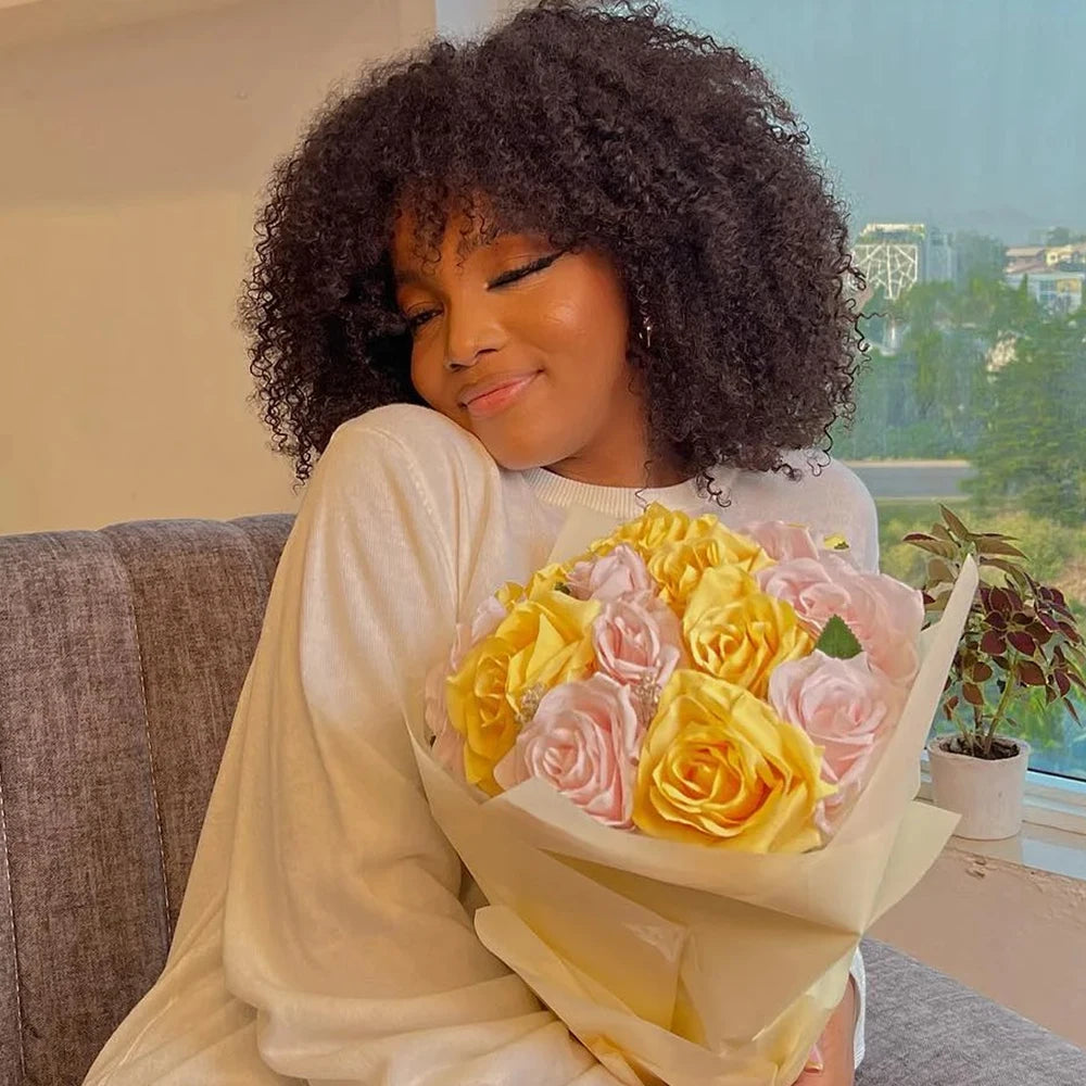 Afro Kinky Curly Unit with Bangs