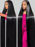 50 Inch Natural Color Bone Straight Transparent Lace Unit