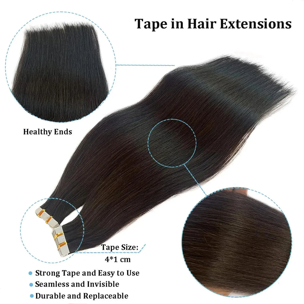 Invisible Seamless Natural Color 60G-360G Tape In Extensions