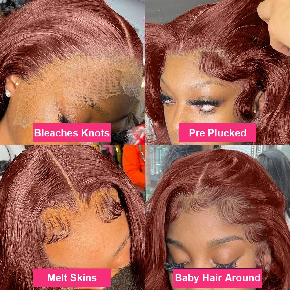 Reddish Brown Pre-Plucked Body Wave Unit