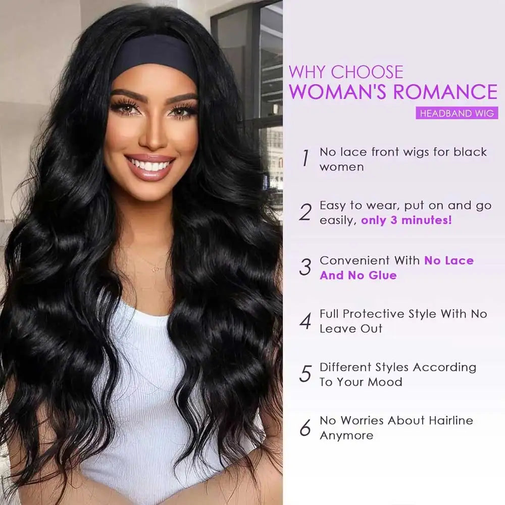 Natural Color 200% Density Headband Human Hair Unit