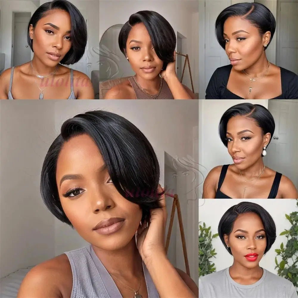 613 Straight Short Pixie Cut Unit