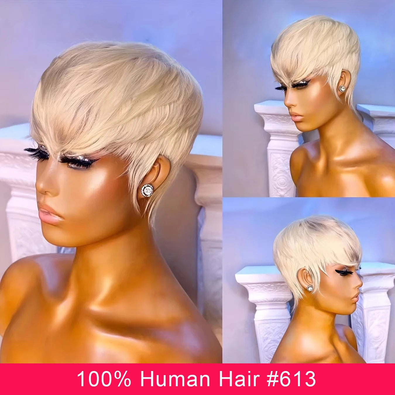 Blonde 613 Short Pixie Cut Bang Unit