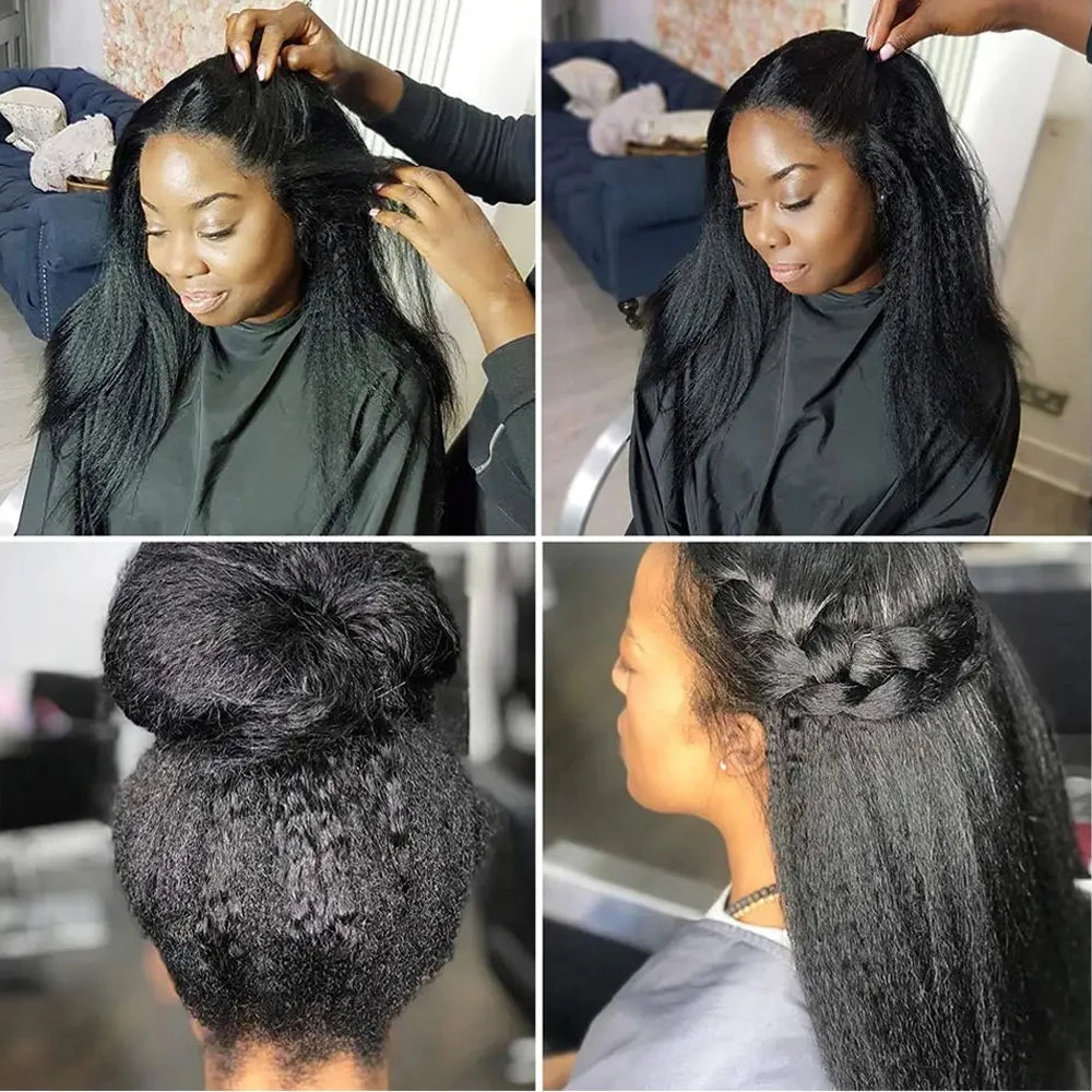 300% Density 360 Lace Kinky Yaki Straight Preplucked Unit