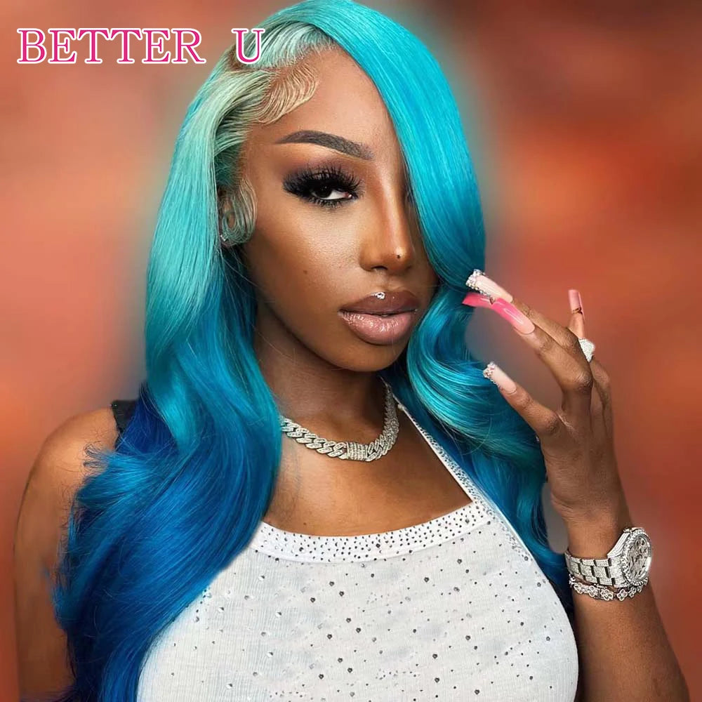 Ombre Blue Body Wave Unit