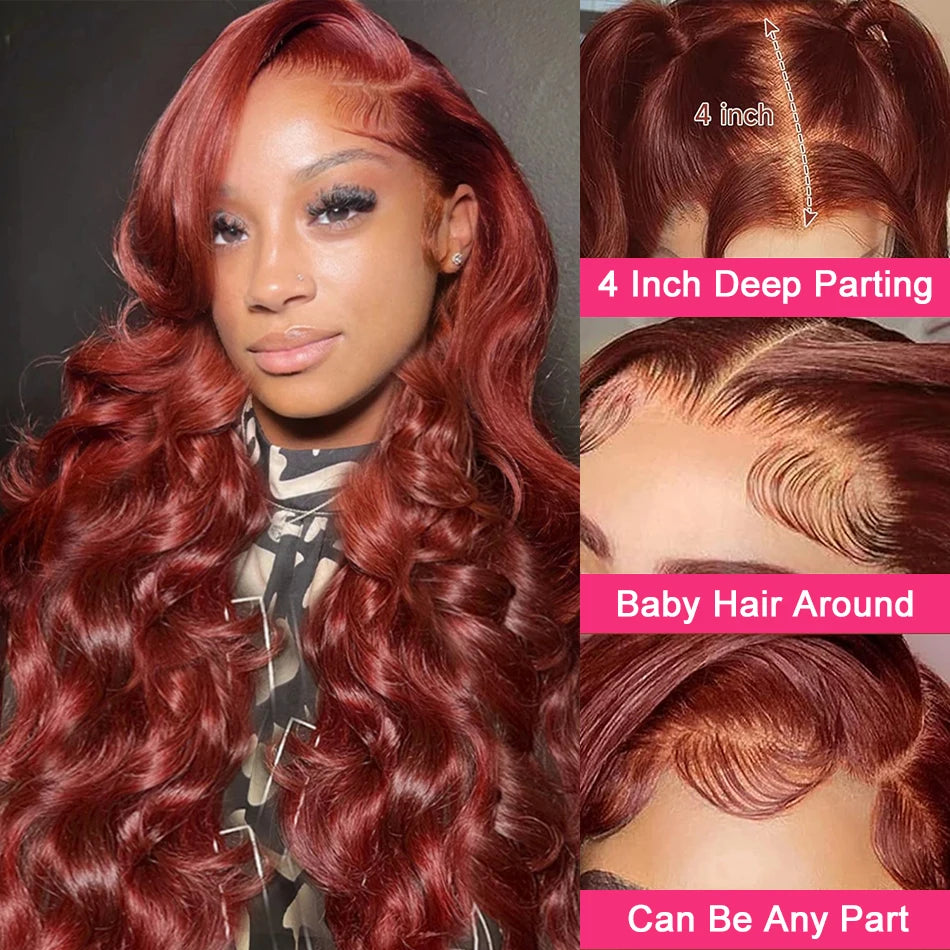 Reddish Brown Pre-Plucked Body Wave Unit