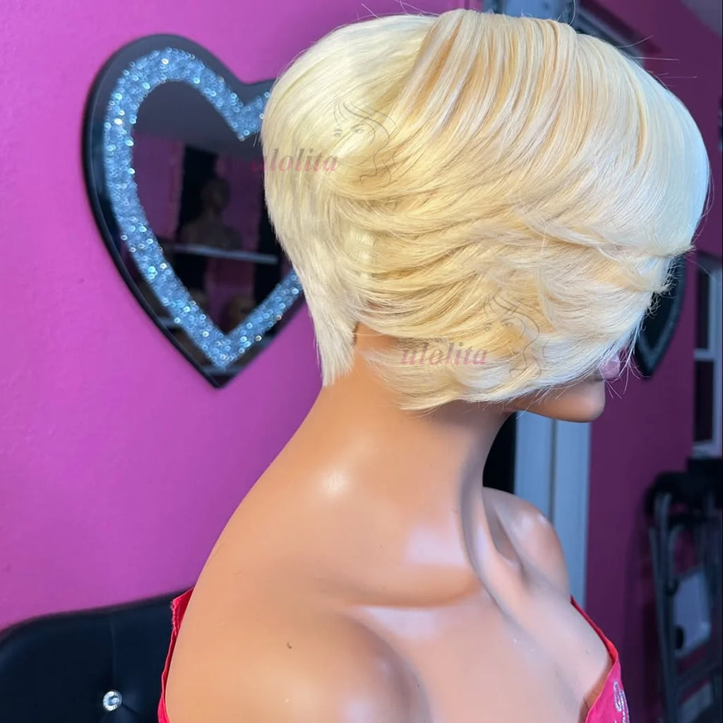 613 Straight Short Pixie Cut Unit