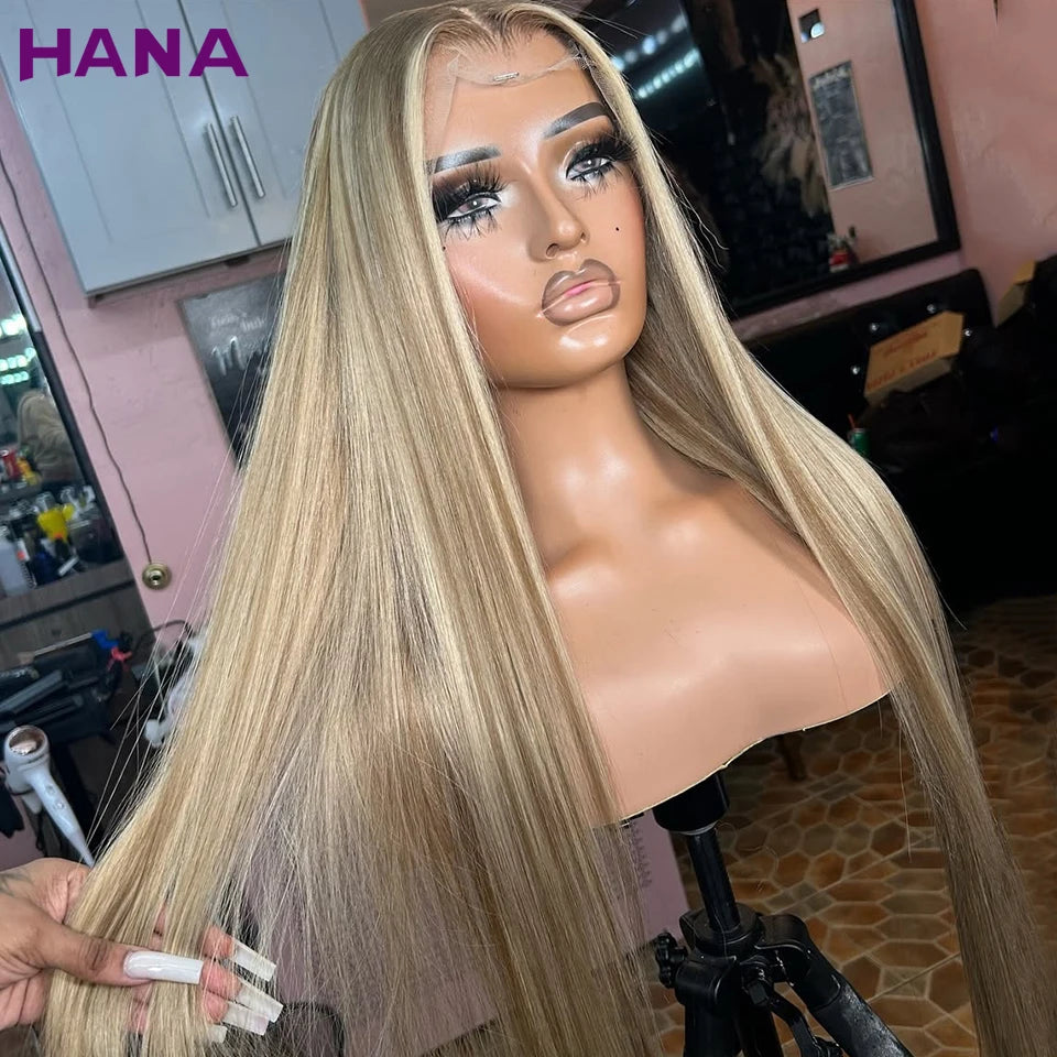 Ash Blonde Highlighted Pre-Plucked Bone Straight Unit