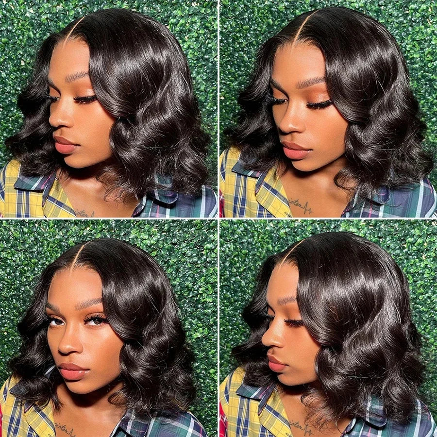 Natural Color Glueless Pre-Plucked Body Wave Bob Unit