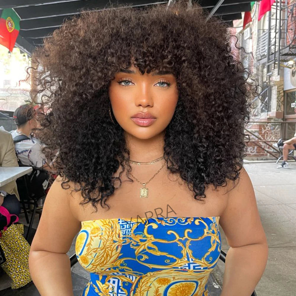 Afro Kinky Curly Unit with Bangs