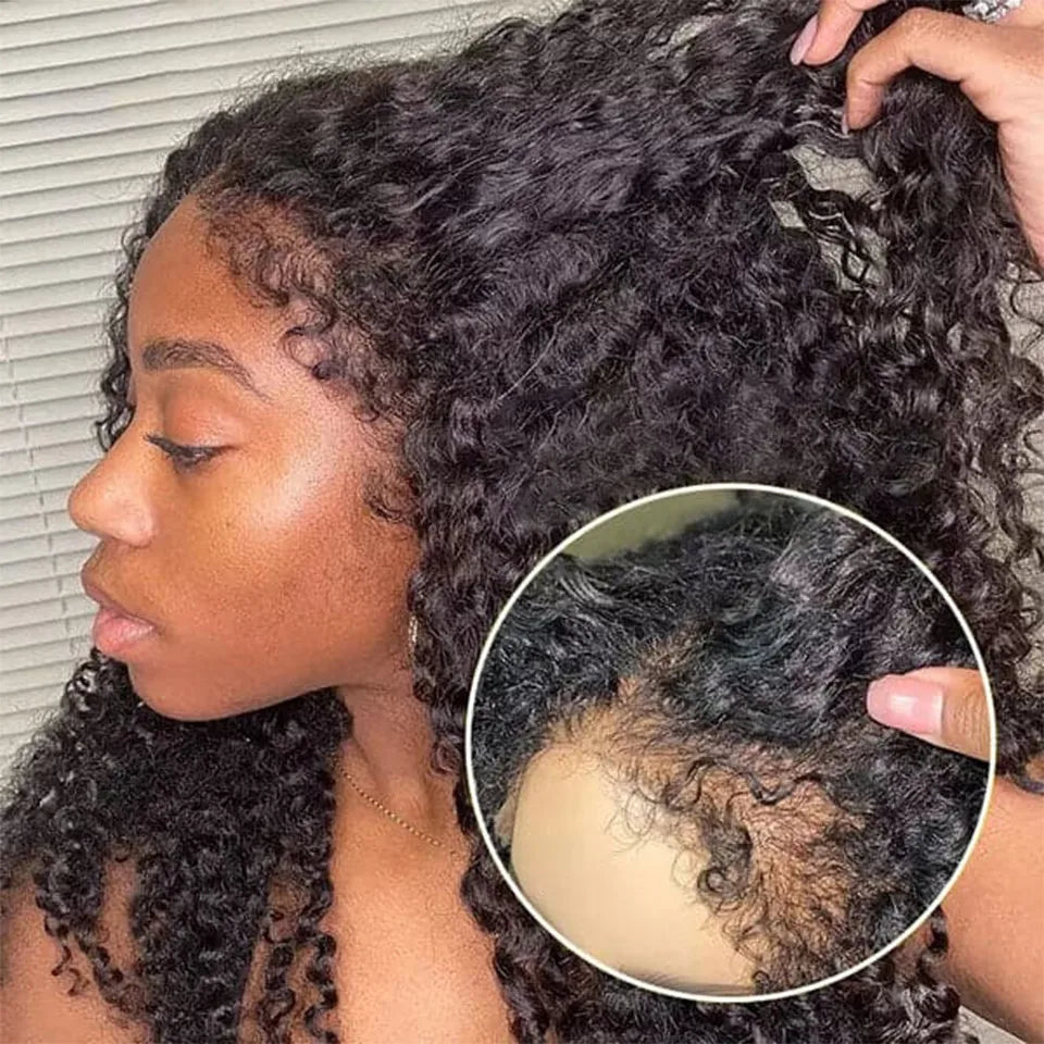 Kinky Curly Glueless Unit with 4C Edges