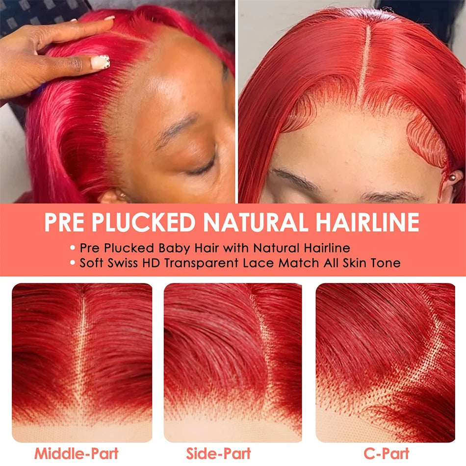 Hot Red Bone Straight Pre-Plucked Unit