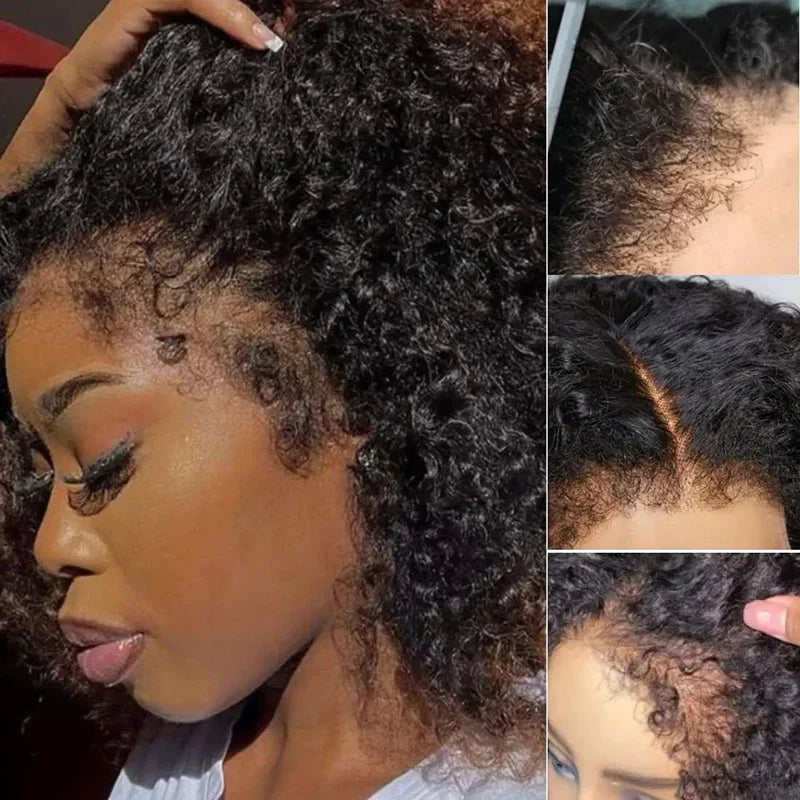 Kinky Curly Glueless Unit with 4C Edges