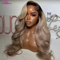 Dark Root Ash Blonde Ombre Body Wave Unit