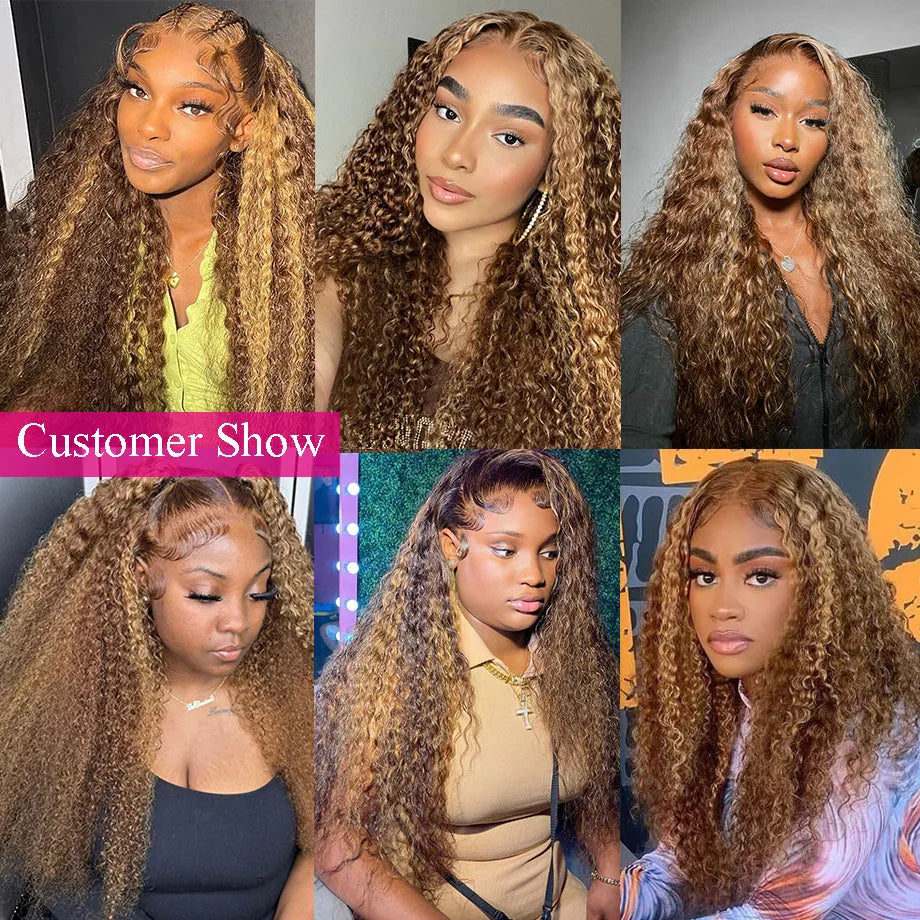P4/27 (Brown) Blonde Highlight Ombre Water Wave Unit