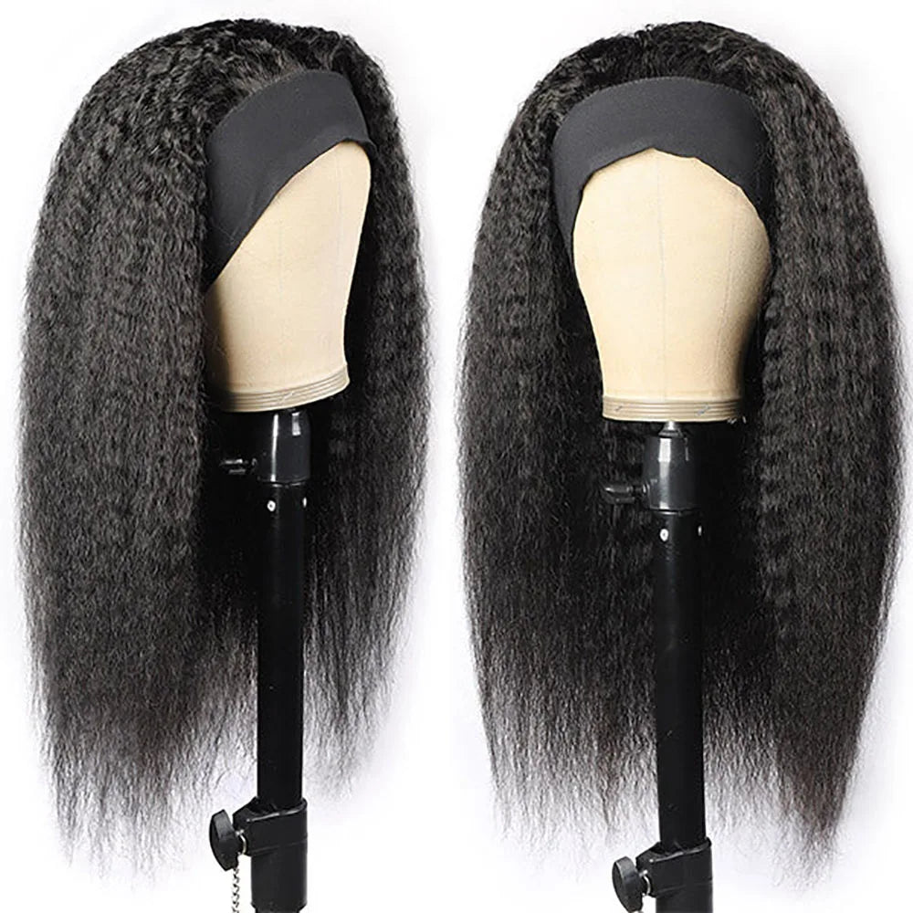 Natural Color Kinky Straight Headband Unit