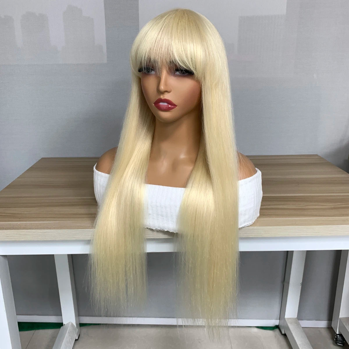Blonde Straight Bang Unit