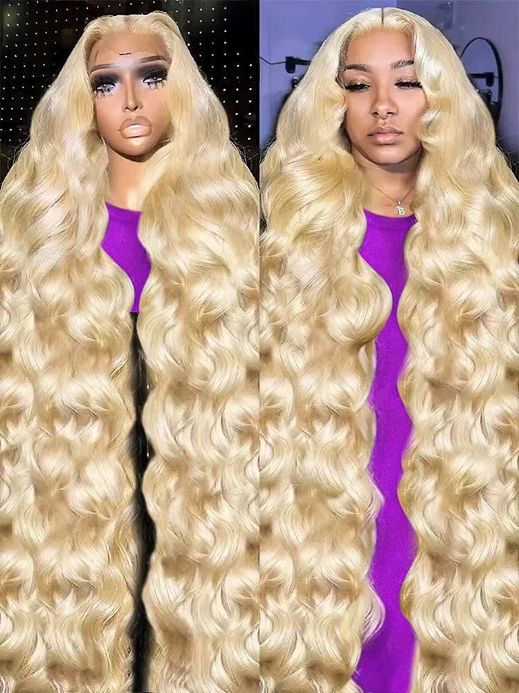 613 Blonde 250 Density Body Wave Transparent Lace Unit