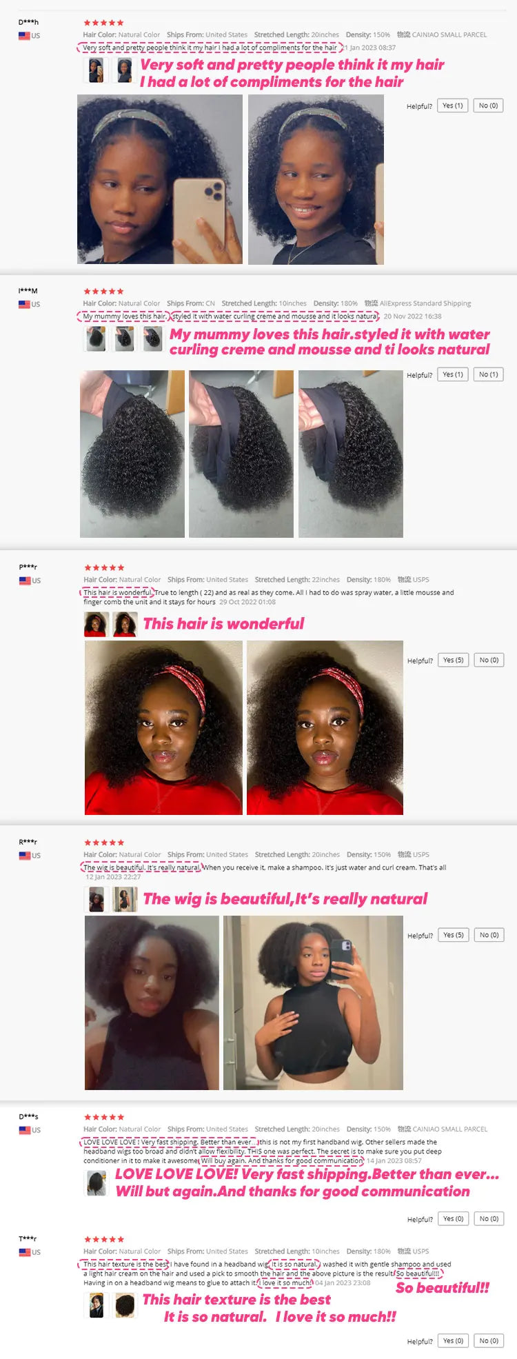 Afro Kinky Curly Headband Unit