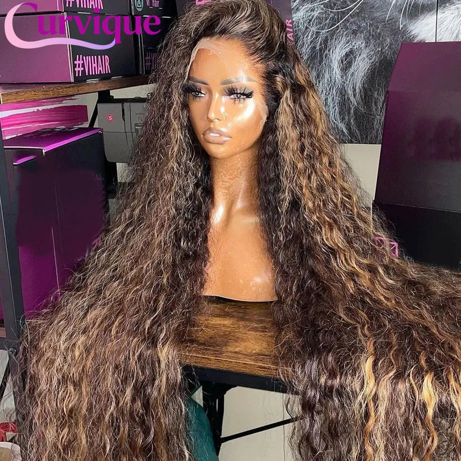 P4/27 (Brown) Blonde Highlight Ombre Water Wave Unit