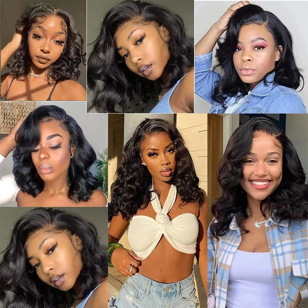 Natural Color Glueless Pre-Plucked Body Wave Bob Unit