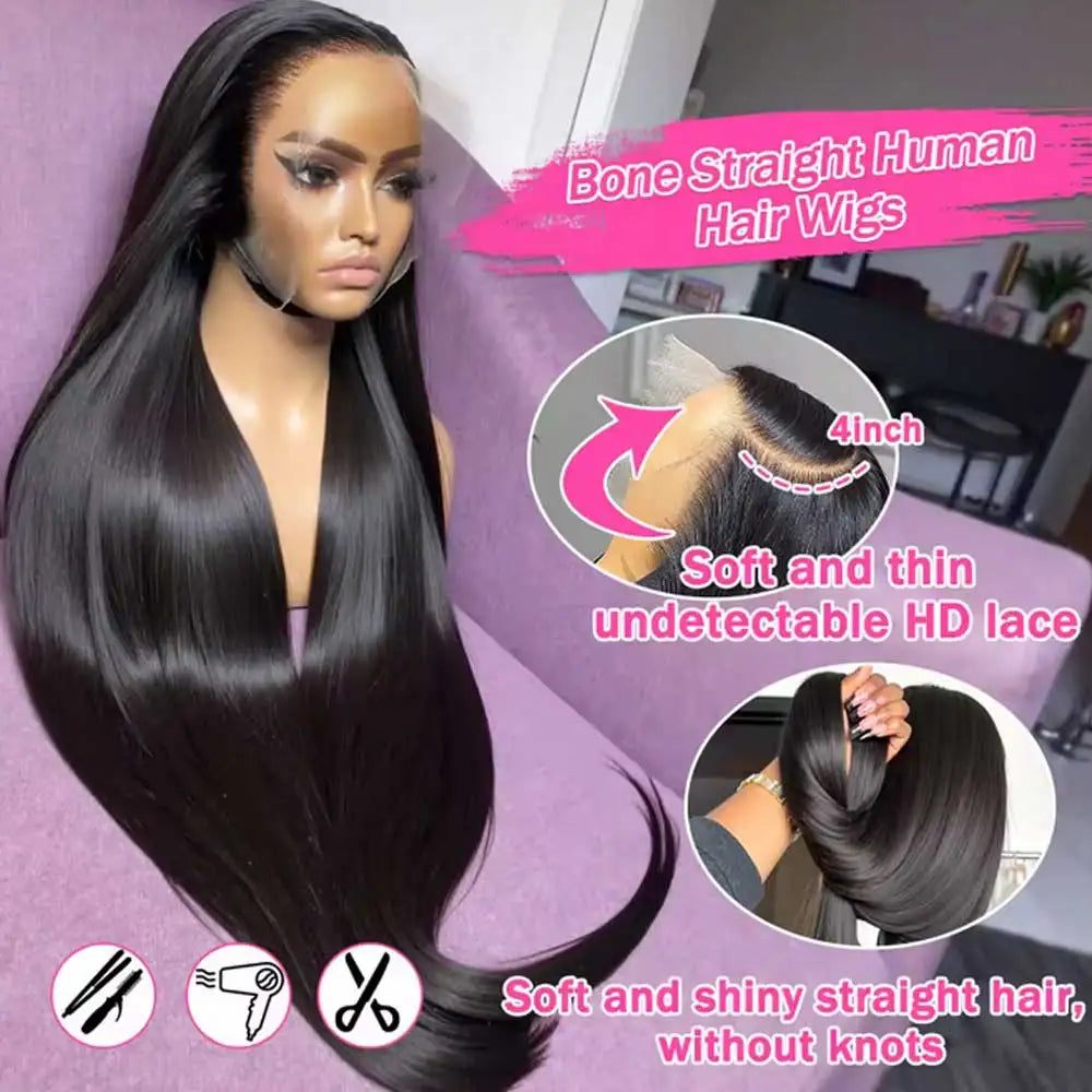Straight Human Hair Natural Color Lace Frontal Unit
