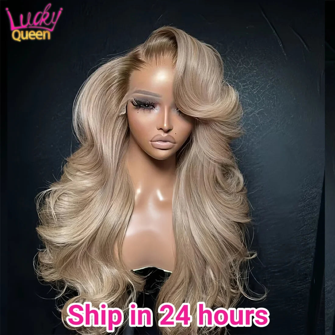 Brown Root Ash Blonde Ombre Body Wave Unit