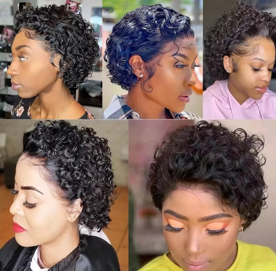 Natural Color Curly Pixie Unit