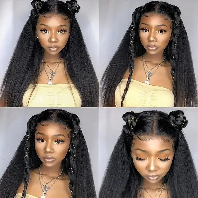 300% Density 360 Lace Kinky Yaki Straight Preplucked Unit