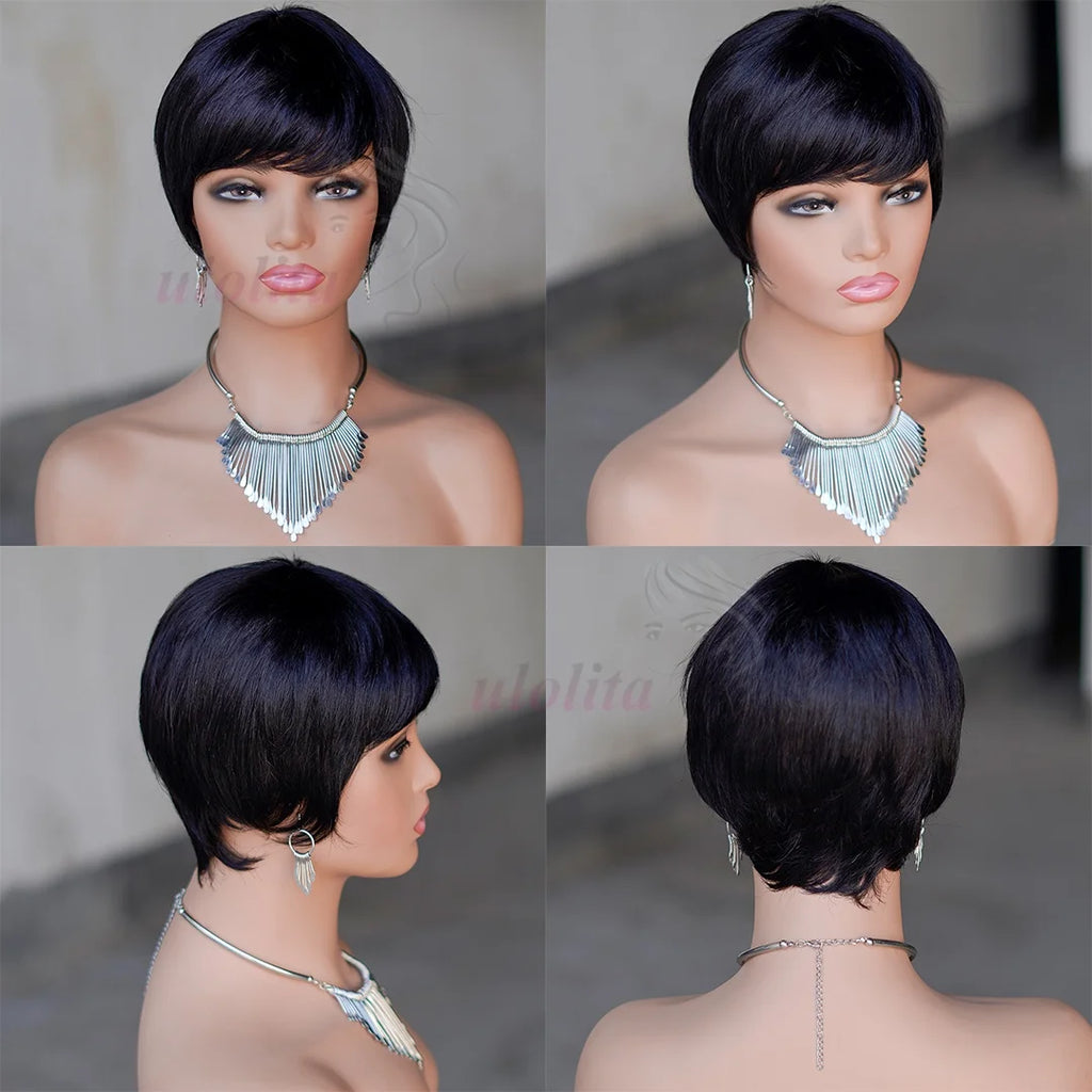 Blonde 613 Short Pixie Cut Bang Unit