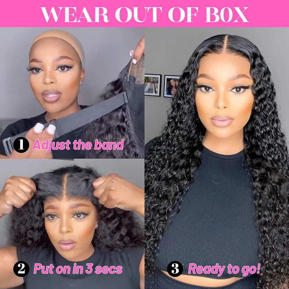 Natural Color Glueless Kinky Curly Unit