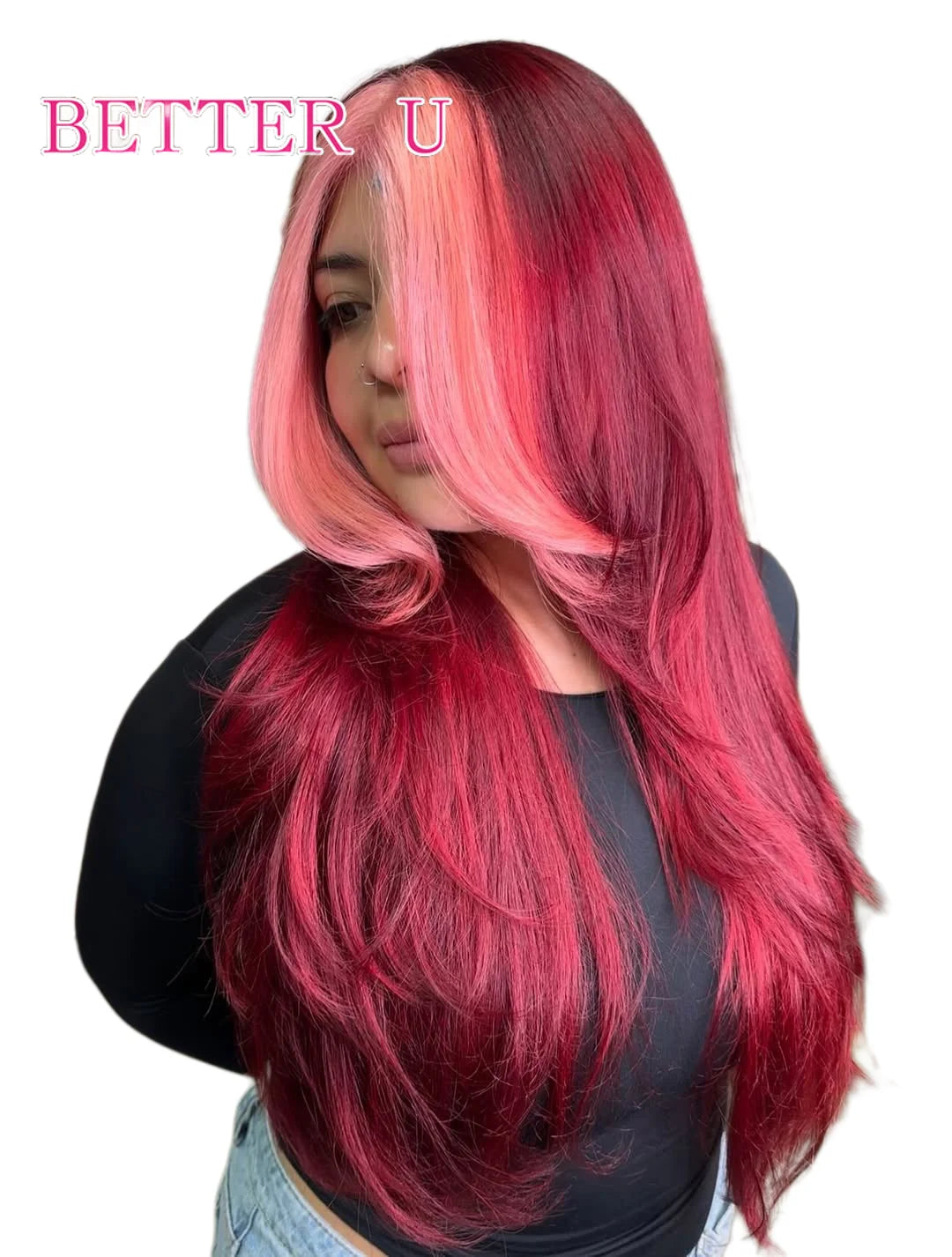 Pink Burgundy Straight Unit
