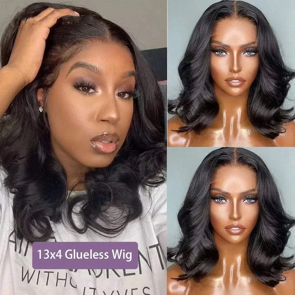 Natural Color Glueless Pre-Plucked Body Wave Bob Unit