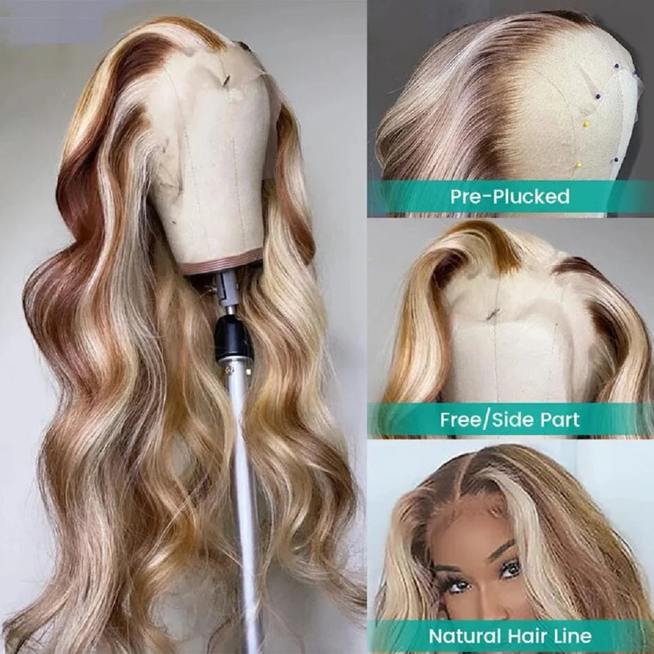 Blonde Brown 4/613 Straight/Body Wave Unit