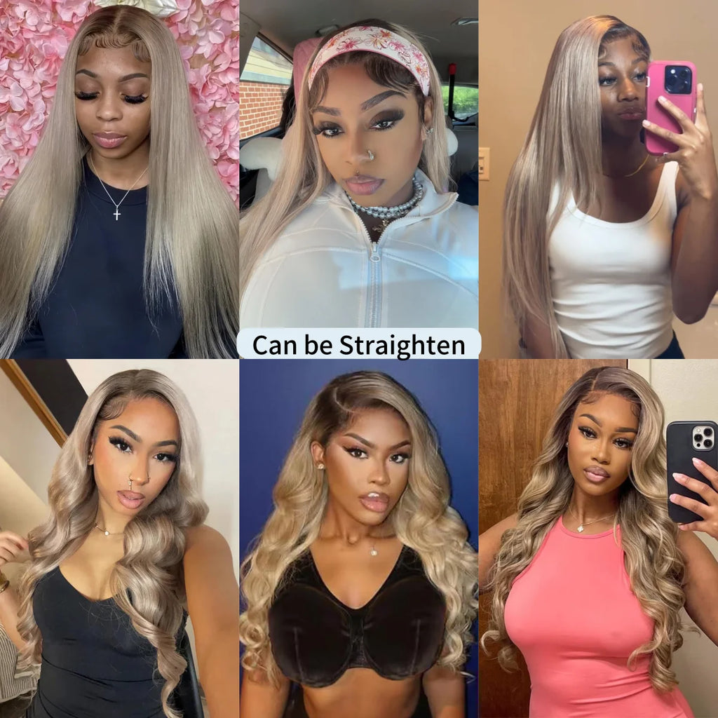 Dark Root Ash Blonde Ombre Body Wave Unit