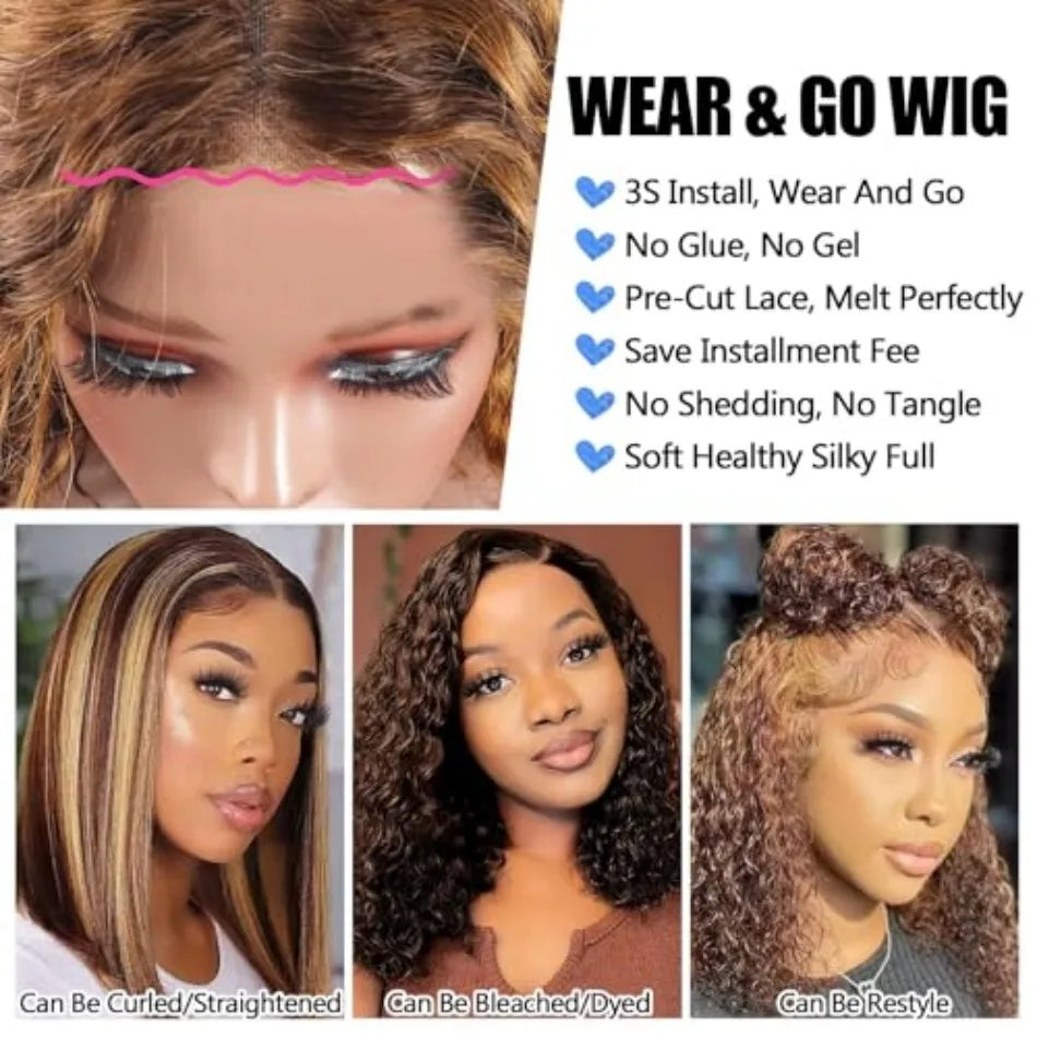 4/27 Highlight Glueless Deep Wave Bob